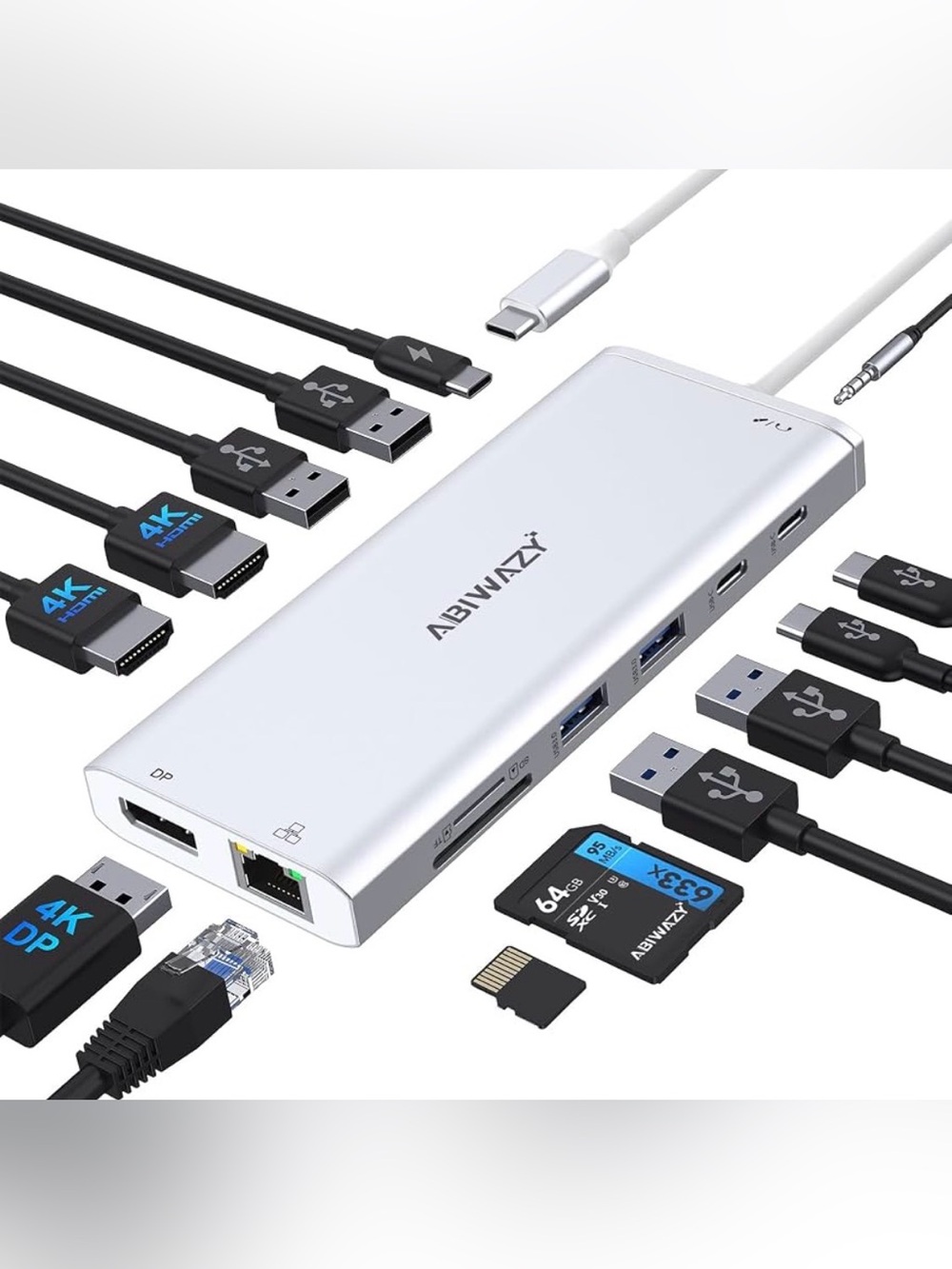 ABIWAZY 15 in 1 Laptop Docking Station